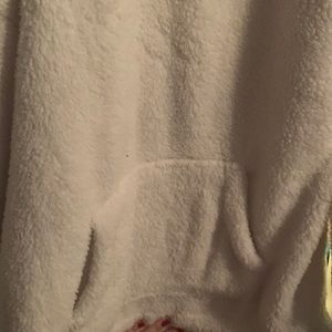 Aeropostal white fuzzy hoodie size small